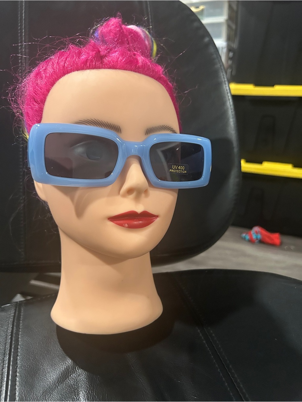 Blue Rectangular UV400 Women's Sunglasses